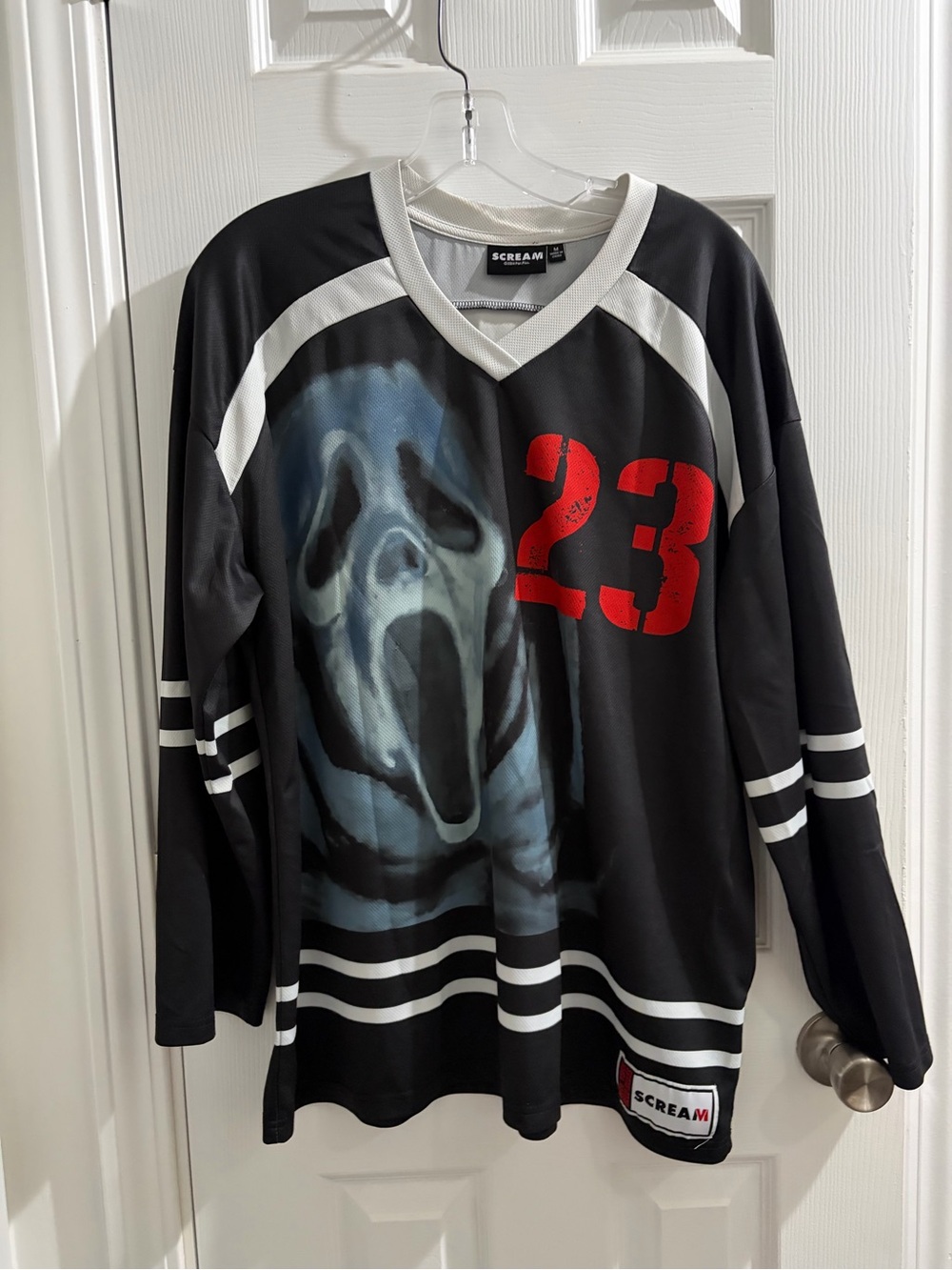 Scream Branded Hockey-Style Jersey in Black & White